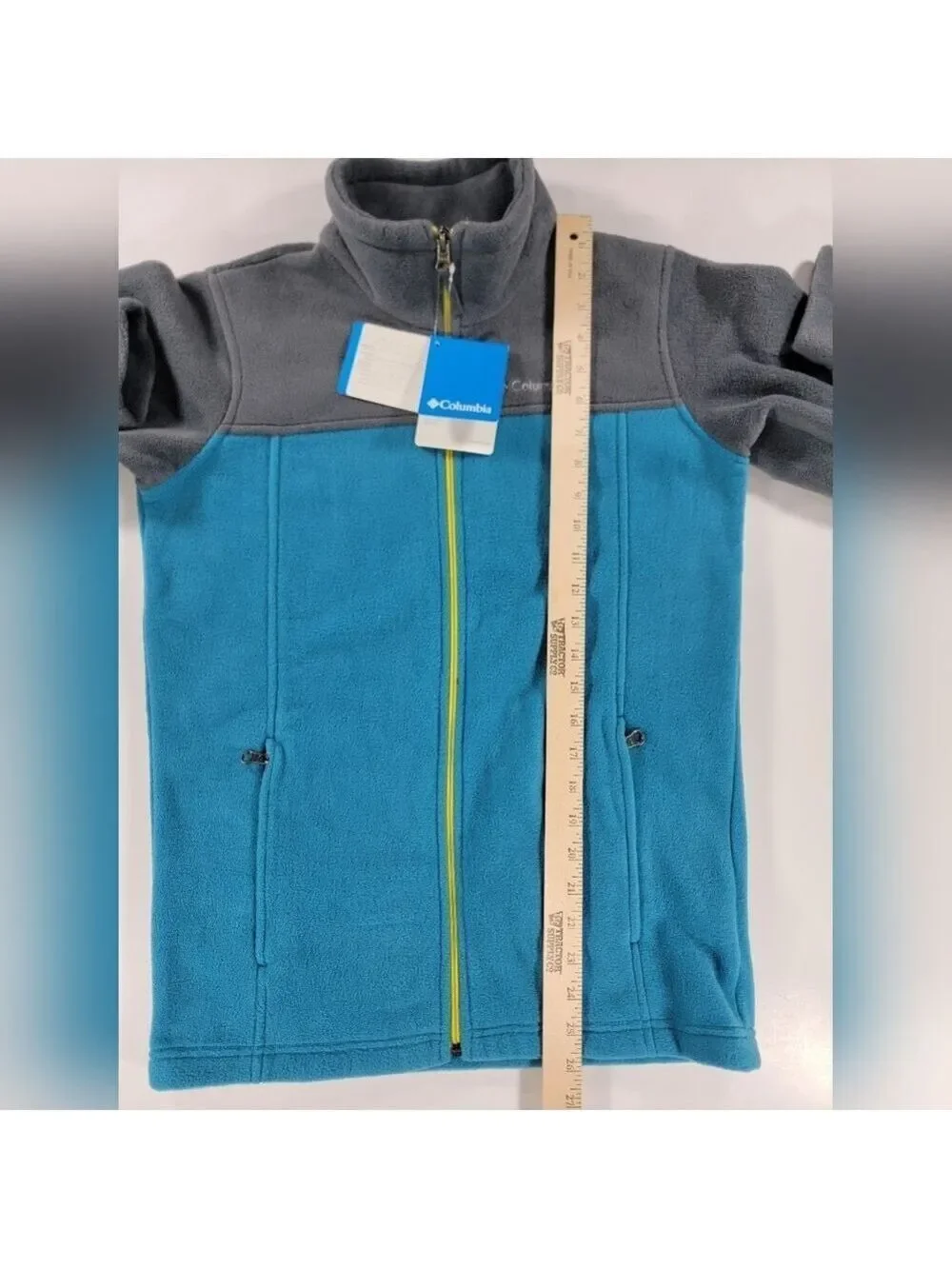 NEW Columbia Flattop Ridge Fleece Jacket Full Zip Blue Youth Large Mock Neck NWT